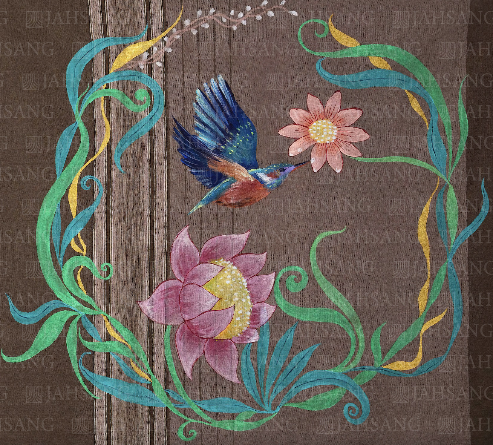 Artikelnummer: KL01Y01-BN1006/01 
Artikelname: Liebesblume 
Kollektion: Why 
Gewicht: 187 Gramm (ohne Rahmen)
Größe (Breite x Länge): 99x100 Zentimeter 
Farbe: Acrylfarbe
Beschreibung: Lebewesen in der Natur und Blumen fühlen sich oft zueinander hingezogen. Diese Kombination zeigt die pure Schönheit der Liebe einer Beziehung in Form einer Liebesblume.